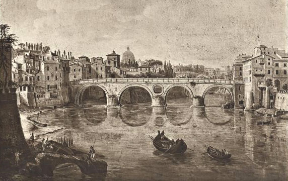 Gaspar Van Wittel,Pont Sisto ( ?, avant 1736, date indéterminée)